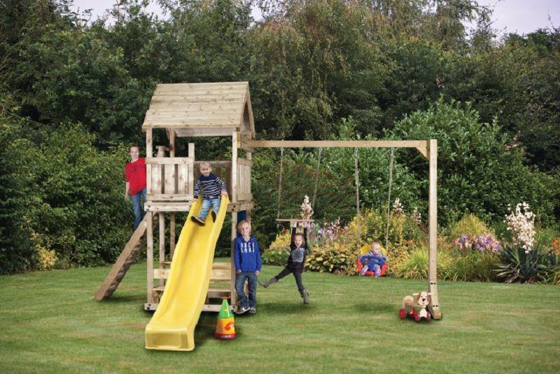 Kinderspielhaus  Spielturm Robin mit Picknickset und schwerer Treppe  135cm x 135cm