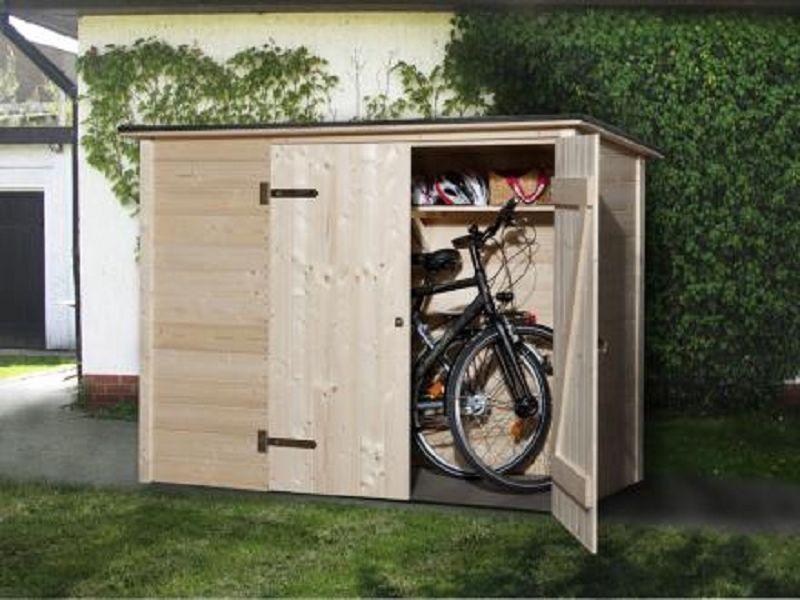 205 x 84cm  Fahrrad- und Mülltonnenbox, natur, 19 mm