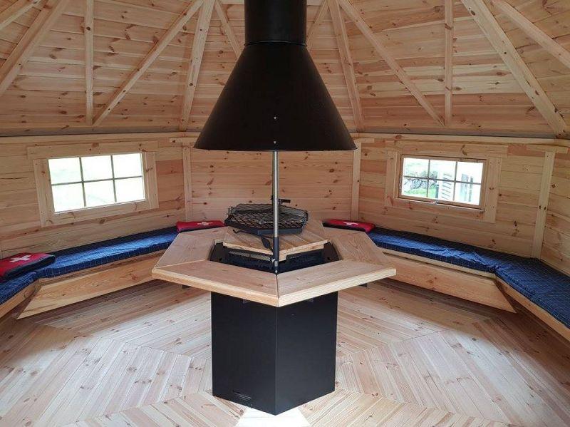 Grillkota Grillhütte 14,9m², 45mm Wandstärke