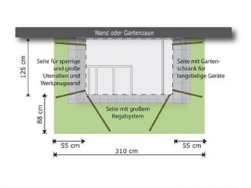 200 x 125cm  Garten [Q] Kompakt, grau